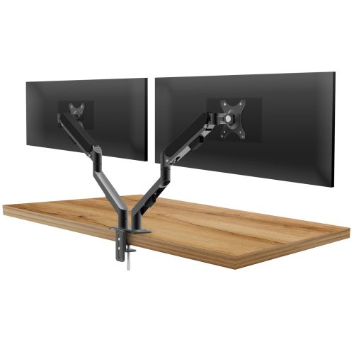 Delight - Monitor&TV tartókonzol - dupla karos, teleszkópos - asztallapra rögzíthető