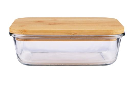 Alpina üveg ételtároló bambusz fedővel 930ml 19,2x14,5x6,5cm