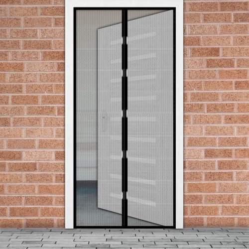 Szúnyogháló függöny ajtóra - fekete színben